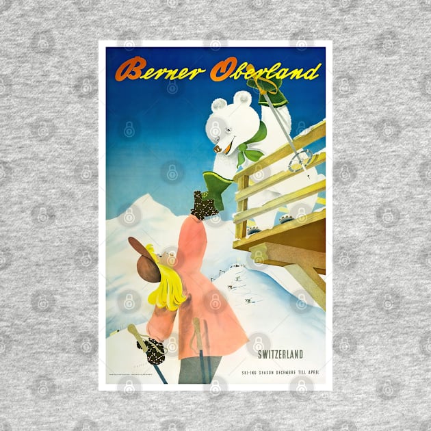 Berner Oberland,Switzerland,Ski Poster by BokeeLee